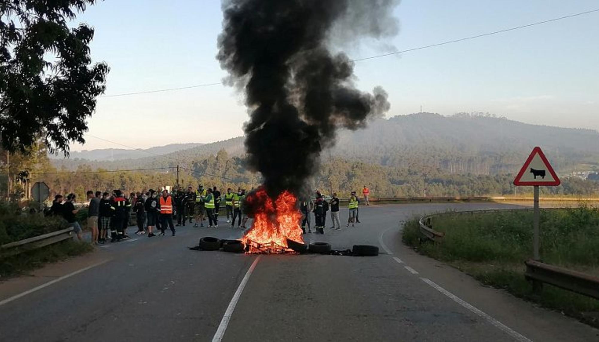 Barricadas Autovía Cantábrico Alcoa